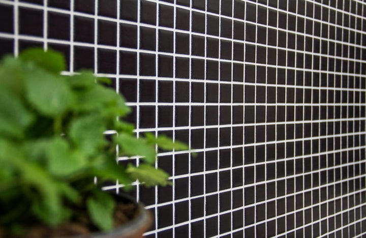 Mosaik Quadrat uni schwarz matt Keramik Mosaik, Mosaikstein Format: 23x23x6 mm, Bogengrösse: 300x300