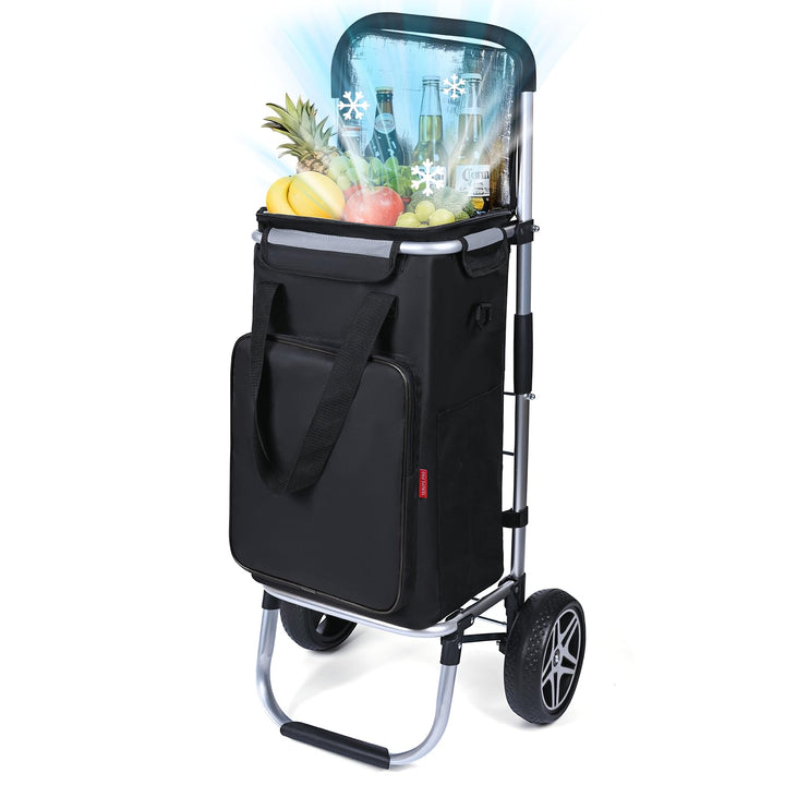 YEAUPE PRO Einkaufswagen mit Kühlfach | max. 50L & 25kg Traglast | Klappbarer 3in-1 Trolley Sackkarr