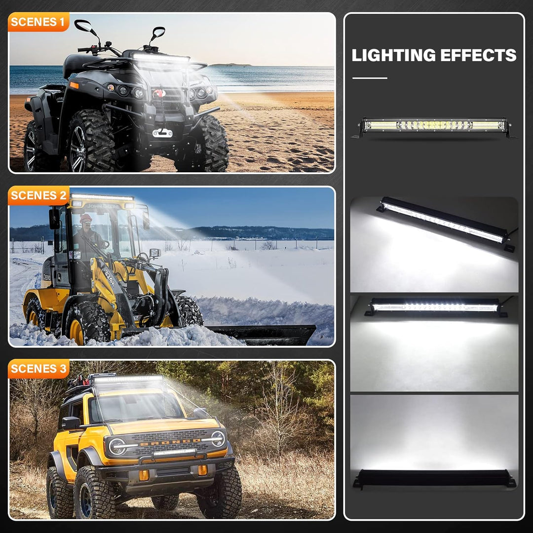 AUXTINGS LED Zusatzscheinwerfer Bar,50 cm 180W Lightbar 12600lm Schlank Einzelreihe LED Arbeitsschei