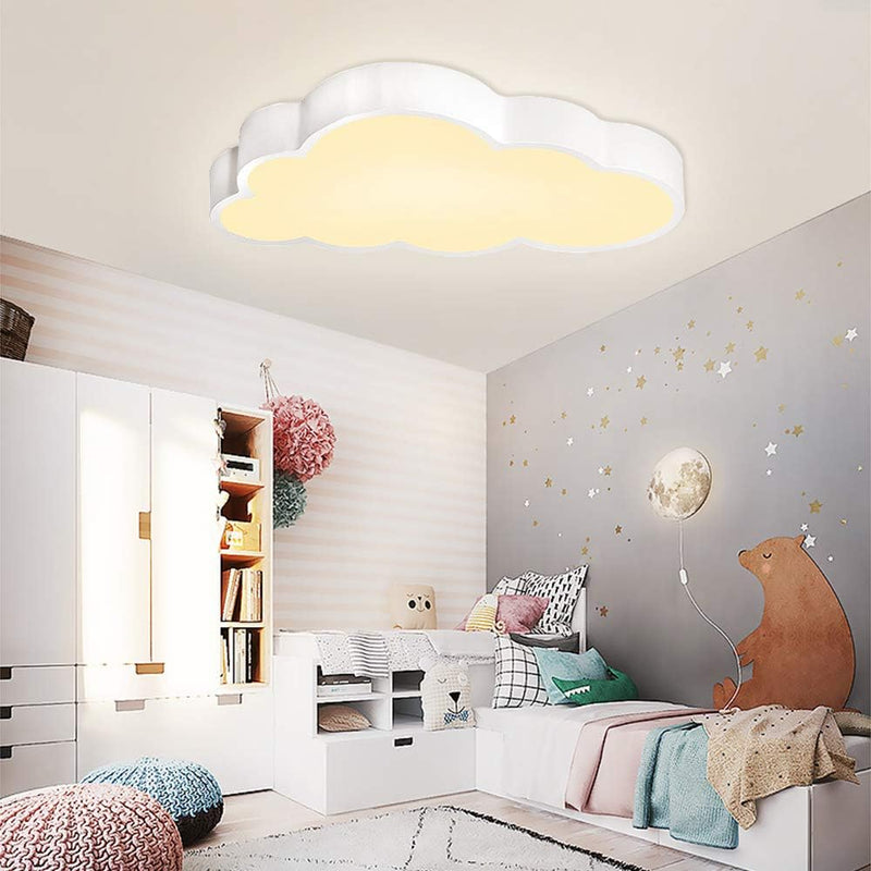 Froadp 48W Wolken Deckenleuchte LED Ultradünne Dimmbar mit Fernbedienung Jungen Und Mädchen Cartoon