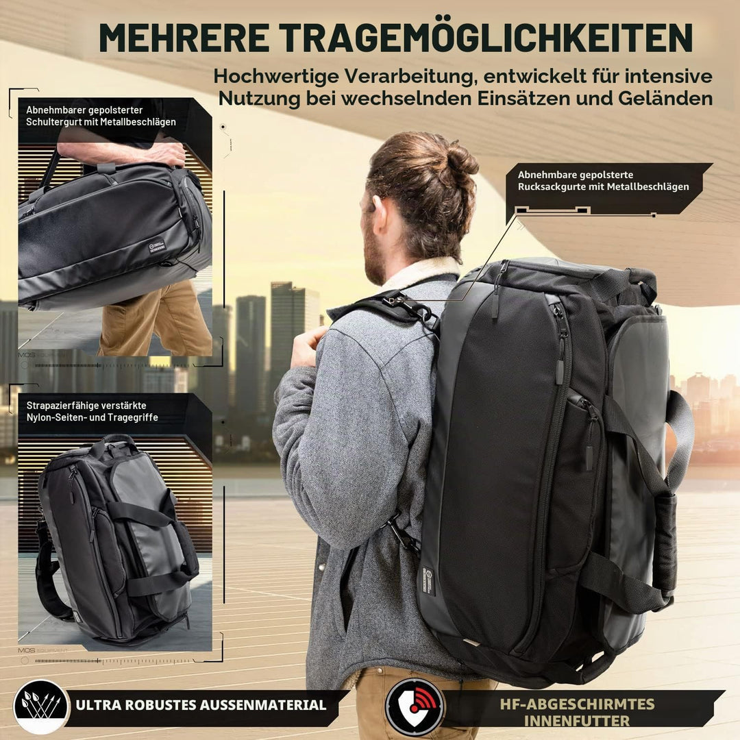 Mission Darkness Disconnect Faraday Seesack + 4 abnehmbare Faraday-Taschen // HF-Abschirmung in Mili