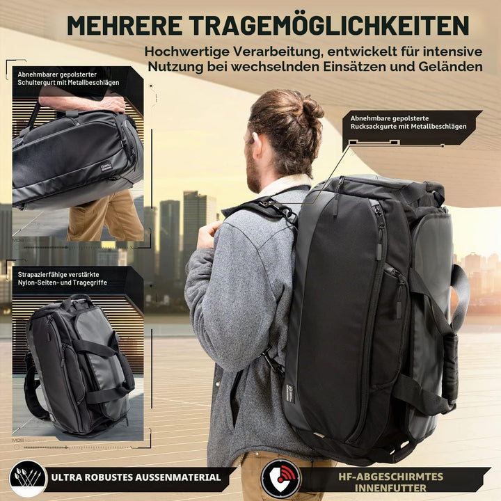 Mission Darkness Disconnect Faraday Seesack + 4 abnehmbare Faraday-Taschen // HF-Abschirmung in Mili