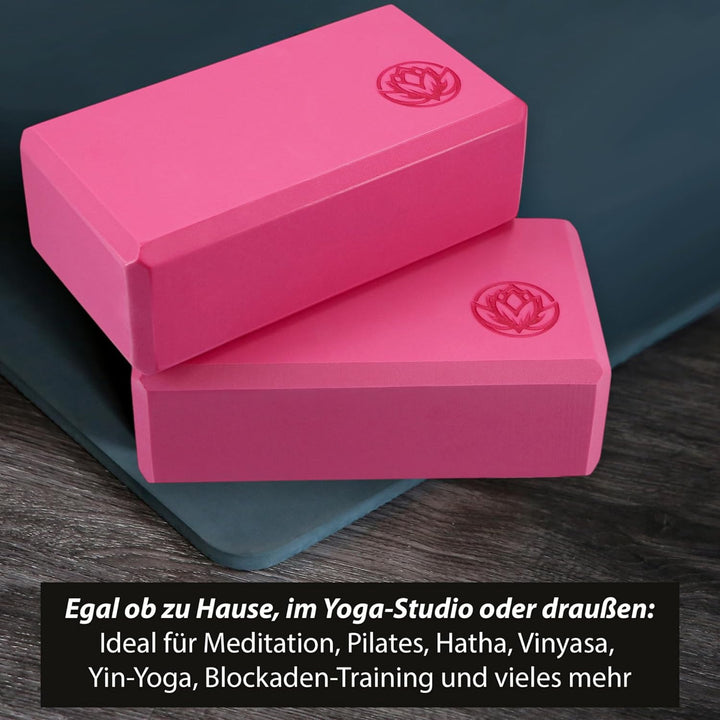 Yoga Block VonBueren | 22 x 12 x 7,5 cm je Yogablock | Yogablöcke für Damen und Herren aus EVA | Klö