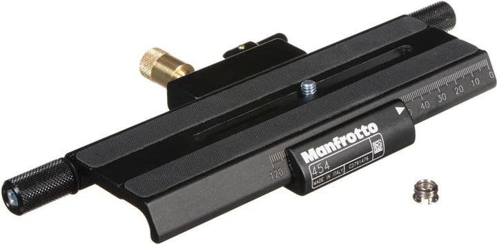 Manfrotto 454 Einstellschlitten (extrudiertes Aluminium, mit Rendelschraube) Single, Single