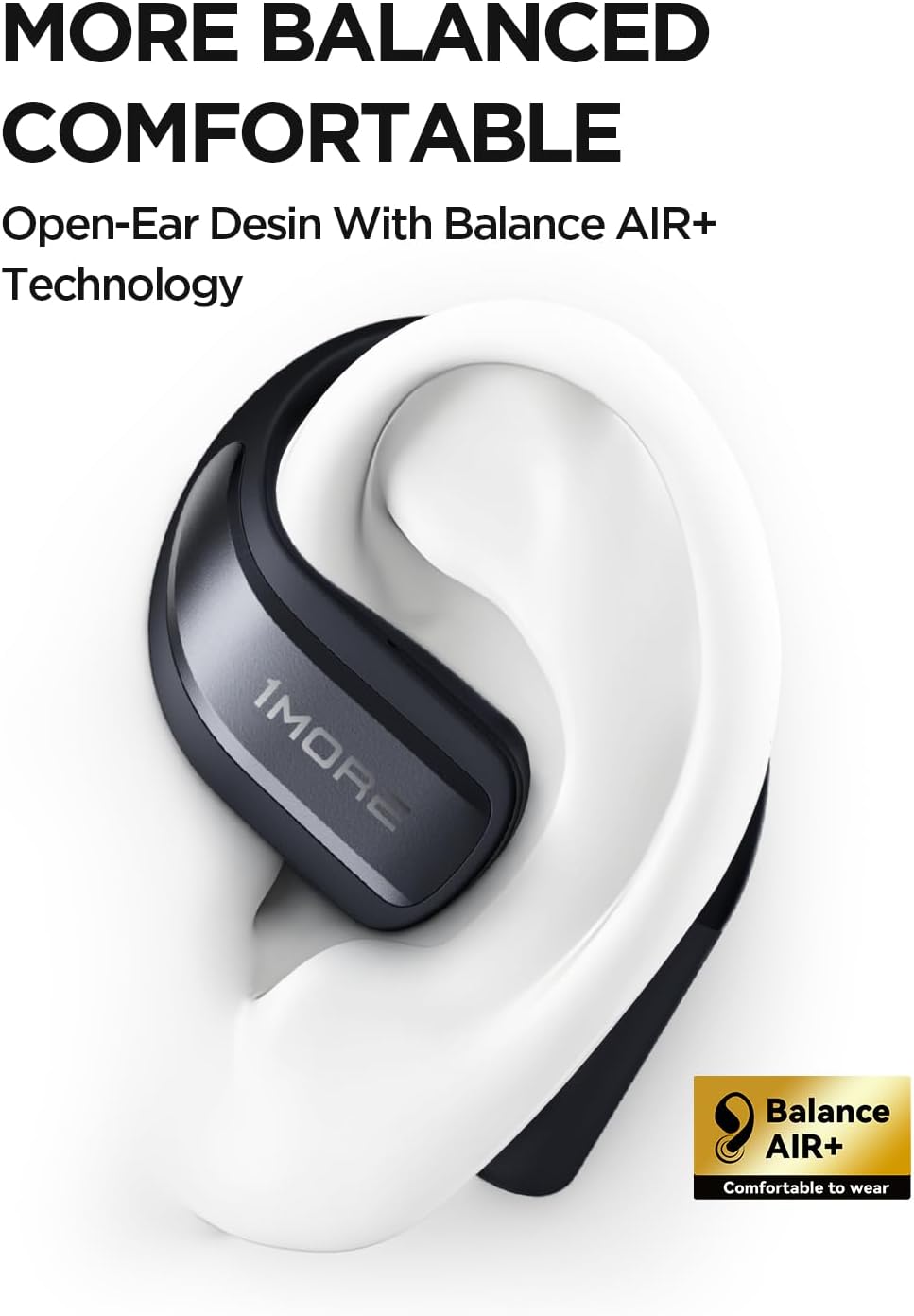 1MORE S70 Open Ear Kopfhörer Bluetooth 5.3, Kabellose Ohrhörer mit 4 Mikrofon, Bass Mehr+, 40H Akku,
