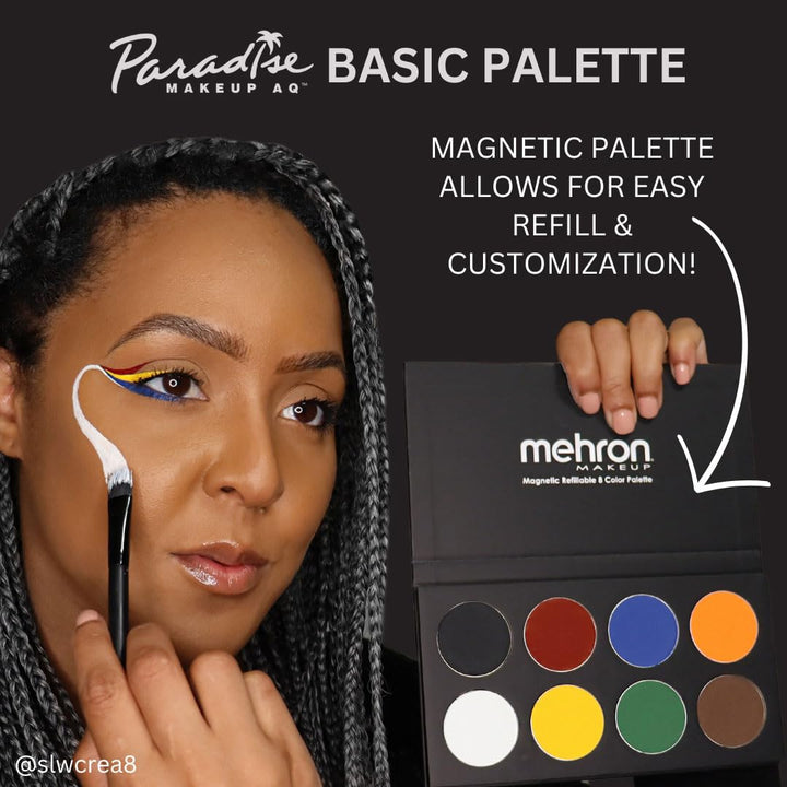 Mehron Paradise Make-up AQ 8 Color (Basic) | Magnetische nachfüllbare Körperfarben- und Gesichtsfarb