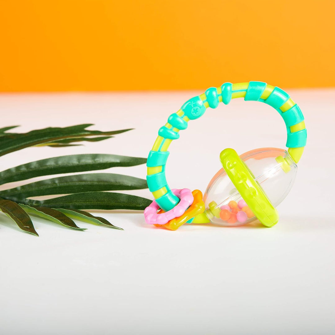 Bright Starts, Schnuller & Shakers 7 Stück Geschenk-Set - BPA-frei Baby Rasseln, Beissringe und Kind