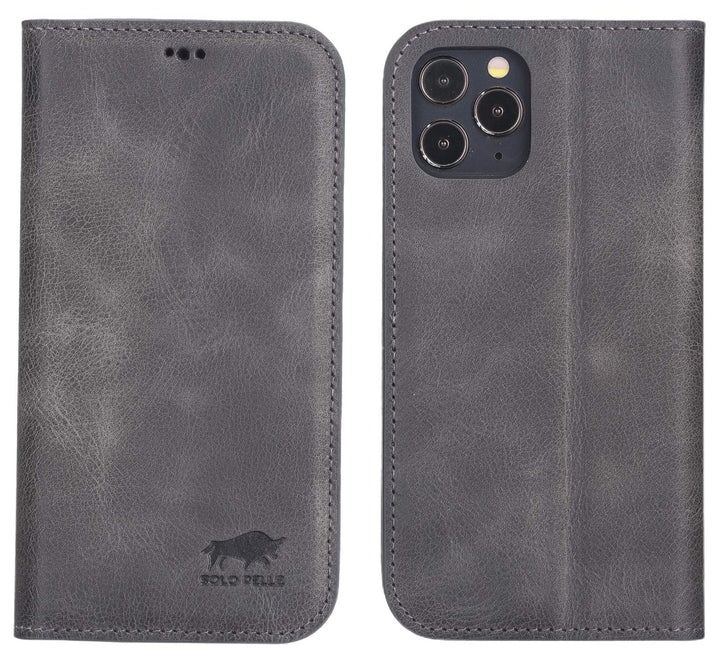Solo Pelle aufklappbare Lederhülle kompatibel für iPhone 12 Pro Max in 6.7 Zoll inkl. 1 Kartenfach f