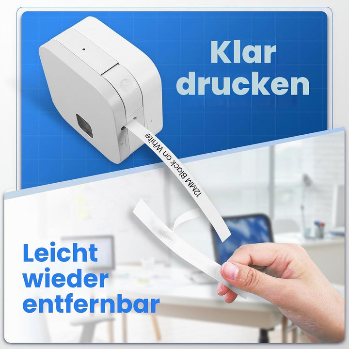 MarkField 6x TZe-231 Weiss H110 H107 Schriftband, Kompatibel mit Brother P-touch Bänder 12mm 0,47" S