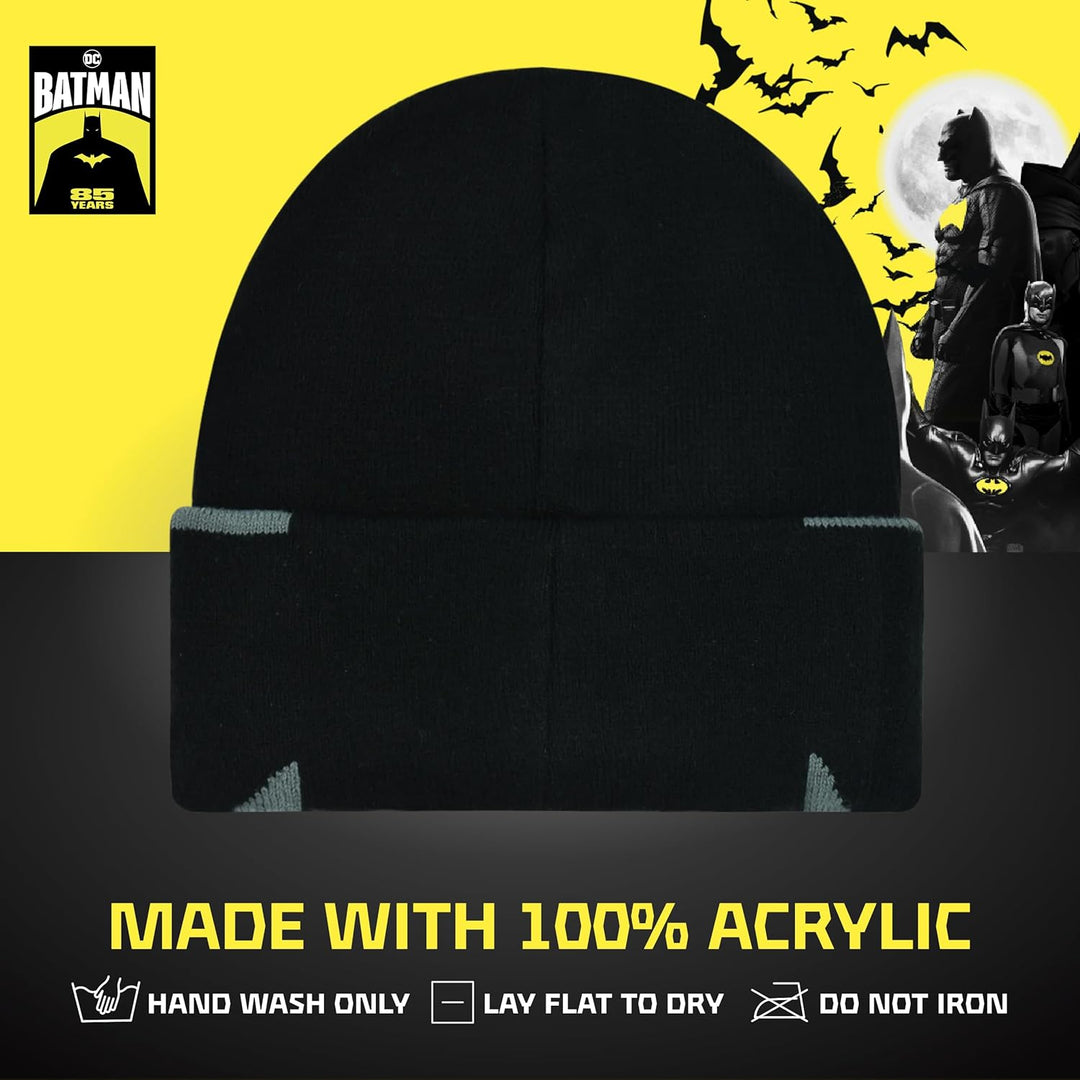 Concept One Unisex-Erwachsene Dc Comics Batman Roll Down Cuff Beanie-Mtze, schwarz, Einheitsgrösse
