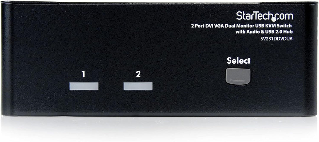 StarTech.com Dual DVI VGA 2 Port Monitor Audio Switch 2-fach KVM Umschalter USB 2.0 1920x1200 - 2 x