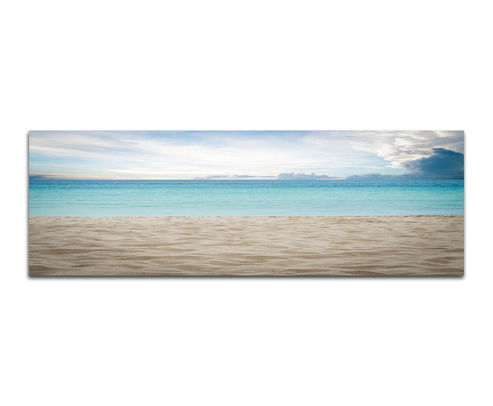 Paul Sinus Art Panoramabild auf Leinwand und Keilrahmen 150x50cm Thailand Strand Meer Wolkenschleier