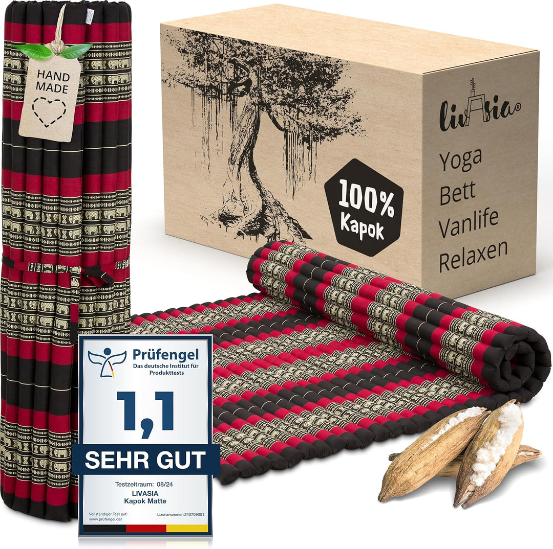 livasia Rollmatte Rollmatratze L-200x110x4,5cm, Gästebett Gästematratze 1 Person, Reisebett Kofferra