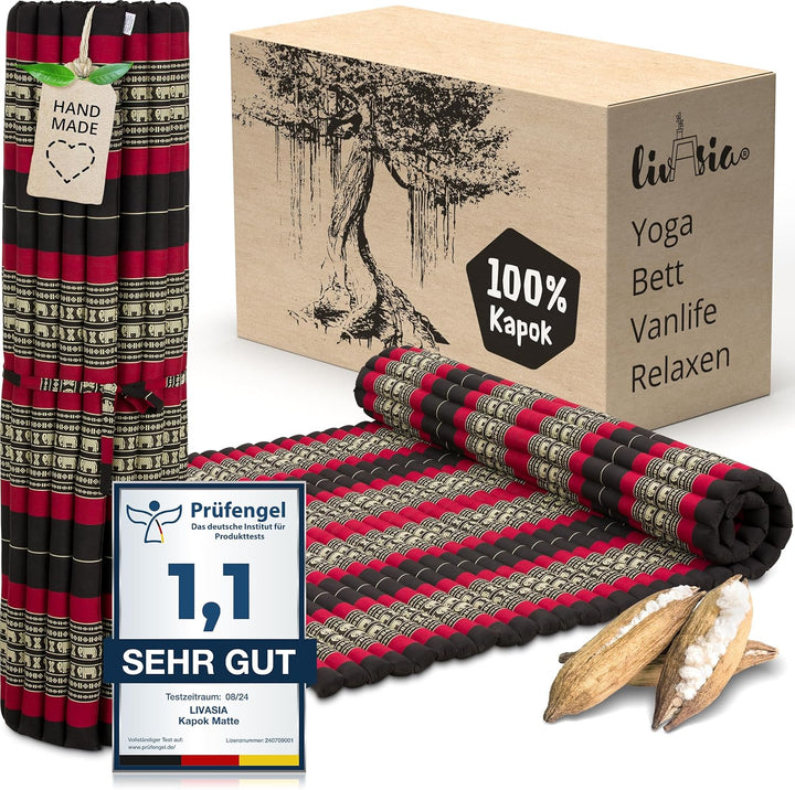 livasia Rollmatte Rollmatratze L-200x110x4,5cm, Gästebett Gästematratze 1 Person, Reisebett Kofferra