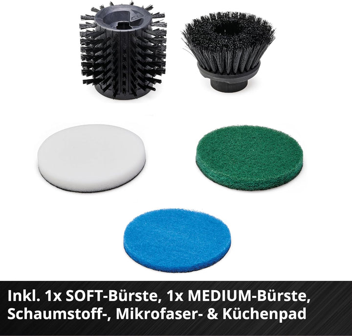 Einhell Akku-Oberflächenbürste PICOBELLA 18/90 Power X-Change (18 V, kabellose Reinigungsbürste, Spr