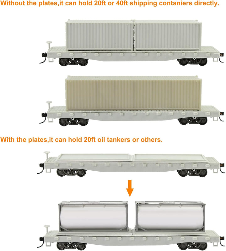 Evemodel 2 Set Spur H0 1:87 Flachwagen Modell Eisenbahn Güterwagen Waggon Unbemahlte Klebstoff Blank