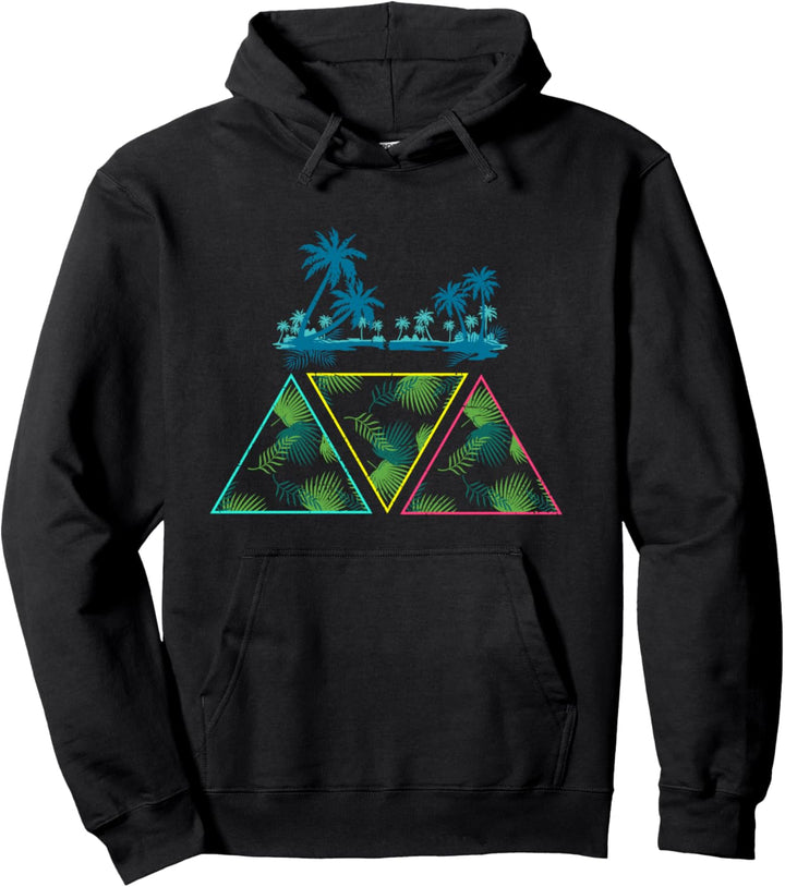 Dschungel Sommerurlaub Palmen 1990er Retro Vaporwave Pullover Hoodie