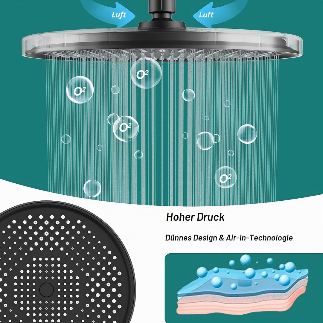 Regenduschkopf, YUANNY 10 Zoll Duschkopf Regendusche Wassersparend Universal-Kopfbrause mit Anti-Kal