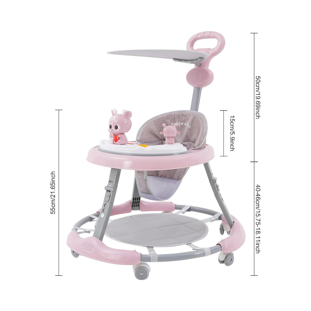 5in1 Lauflernwagen, Kinderwagen mit abnehmbarem Musik- und Spieltablett, höhenverstellbar, Tragkraft