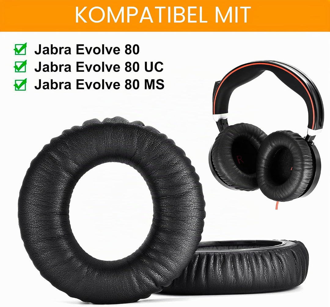 Evolve 80 Ohrpolster – Defean Ersatz-Ohrpolster, kompatibel mit Jabra Evolve 80, Evolve 80 UC, Evolv