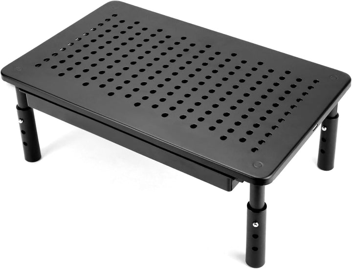 QWORK® Monitorständer mit Schublade,3 Höhenverstellungen,Kann 20 kg tragen, für PC Computer Monitor,