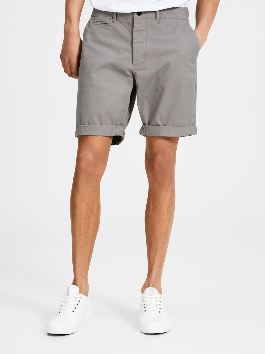 JACK & JONES Herren Shorts S C: White/Ultimate Grey, S C: White/Ultimate Grey