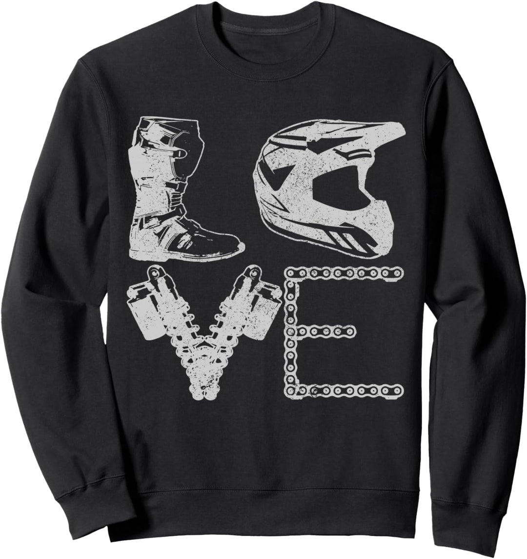 Motocross LOVE Enduro MX Motorrad Biker Geschenk Sweatshirt
