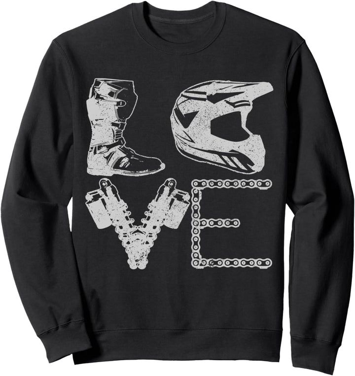 Motocross LOVE Enduro MX Motorrad Biker Geschenk Sweatshirt