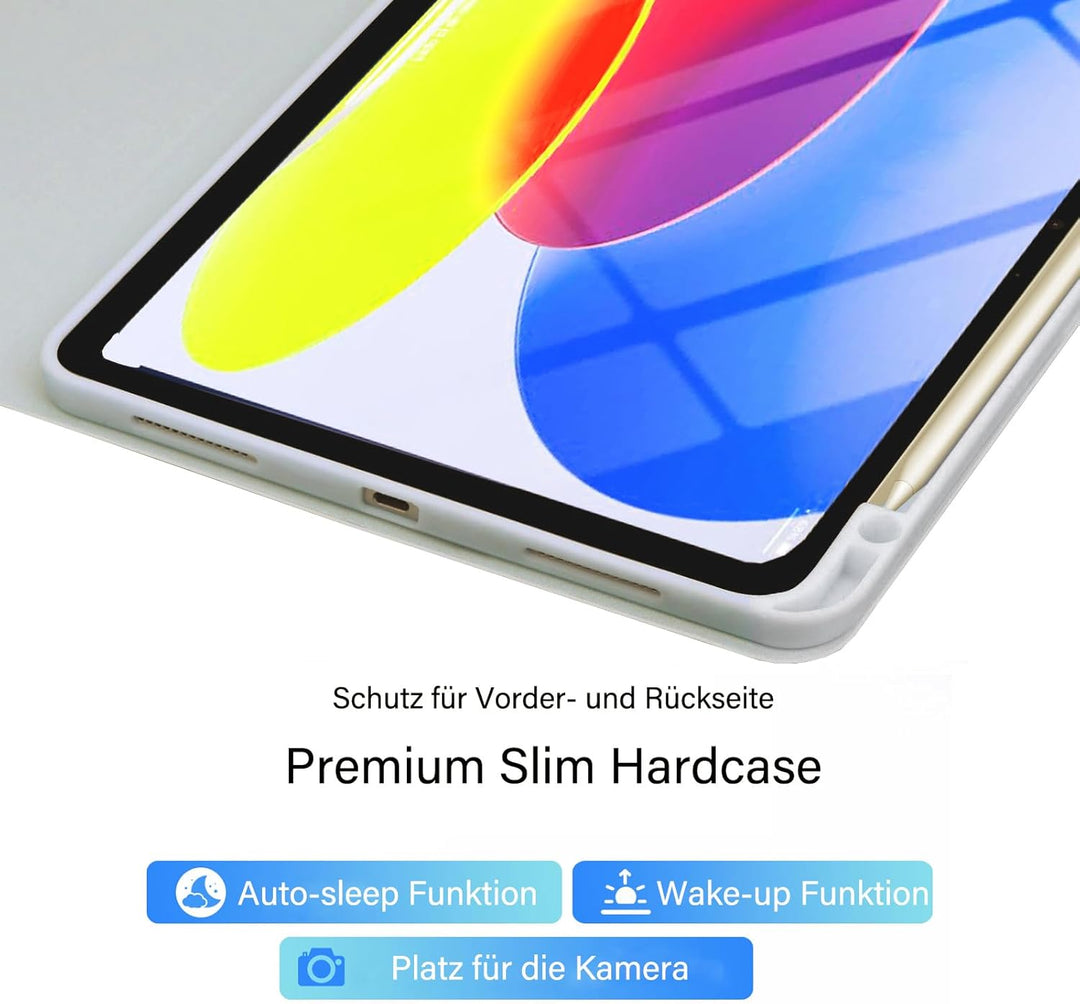 WALWALO Hülle mit Tastatur für iPad A16 11 Generation 2025/10 Generation 2022, (11/10.9 Zoll) - Magn