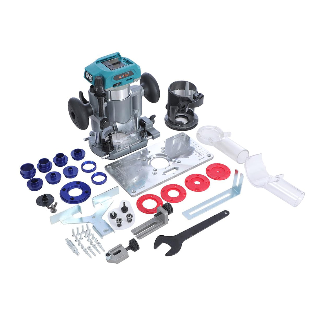 KATSU FIT-BAT 18V Brushless Akku-Oberfräse Holzfräse Kantenfräse Laminiergerät Tischlerwerkzeuge mit