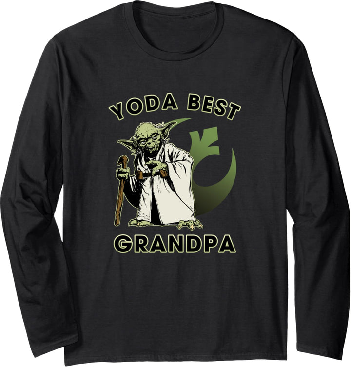 Star Wars Yoda Best Grandpa Rebel Logo Langarmshirt
