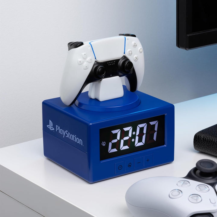 Paladone Wecker, digital, mit Nachtlichtfunktion, Motiv: Playstation DualSense Controller, offiziell