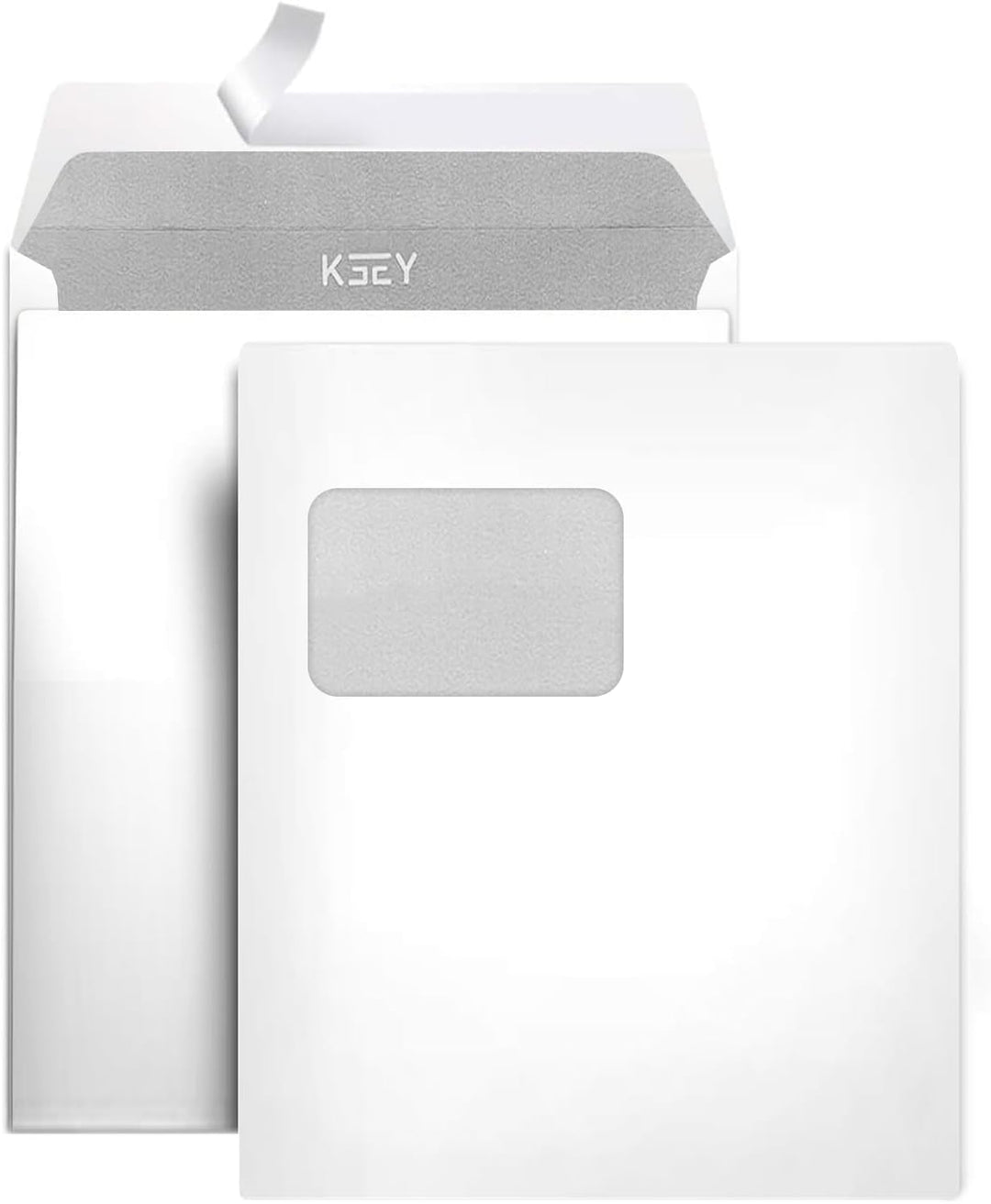 250 Briefumschläge C4 90g/m² mit Fenster, 324x229mm weisse Versandtasche mit grauem Innendruck für S