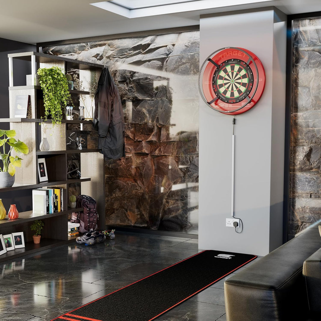 Target Darts Corona Vision Dartboard Lighting System, Schwarzer Rahmen | Weisse LED Dartscheibe Surr