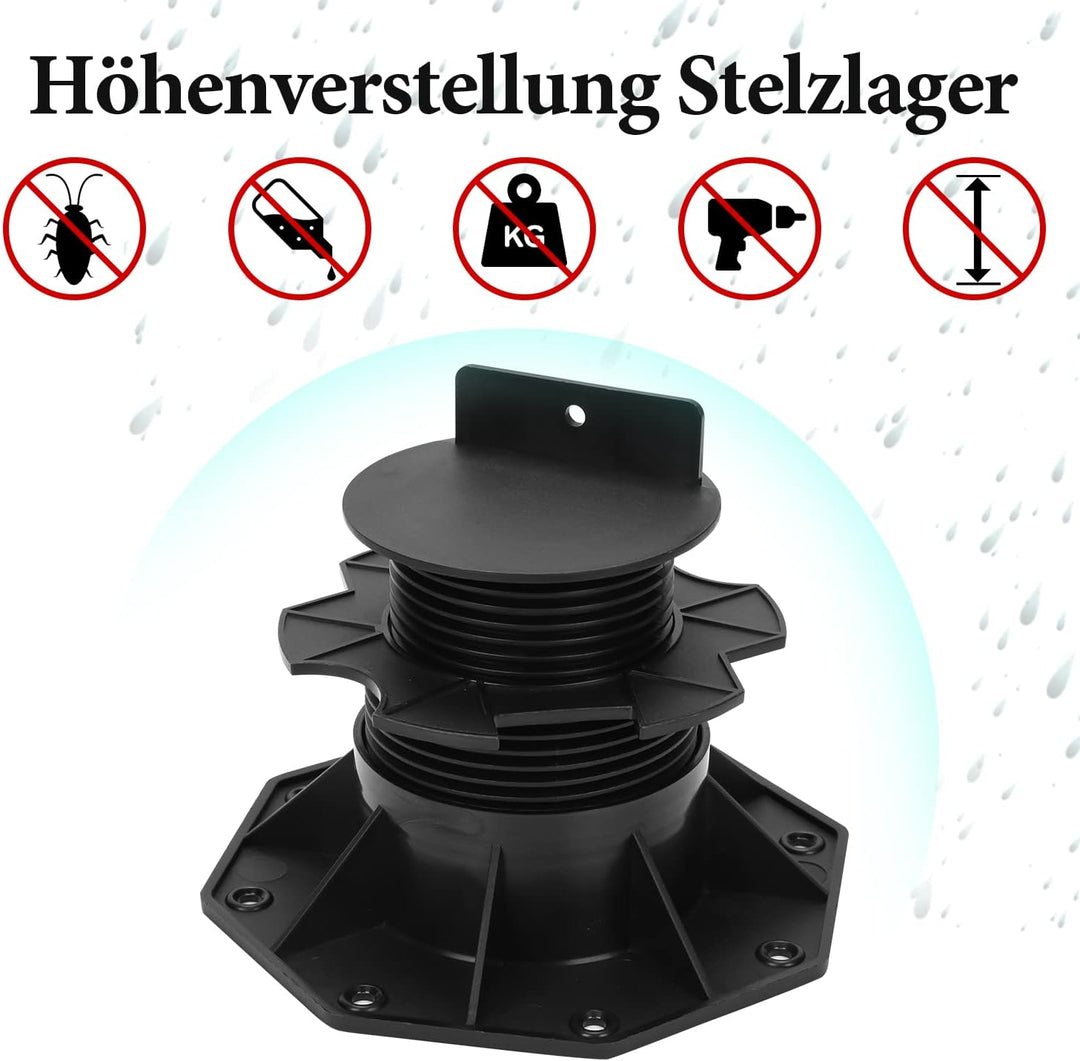 Eulenke Stelzlager 20 Stück Stellfuss höhenverstellbar 60-140mm Plattenlager - Stelzlager für Terras