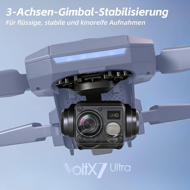3‑Achsen‑Gimbal GPS Drohne mit Kamera 4K, 90 Min Flugzeit (3 Akkus), 1000 m Steuerungsreichweite, Au