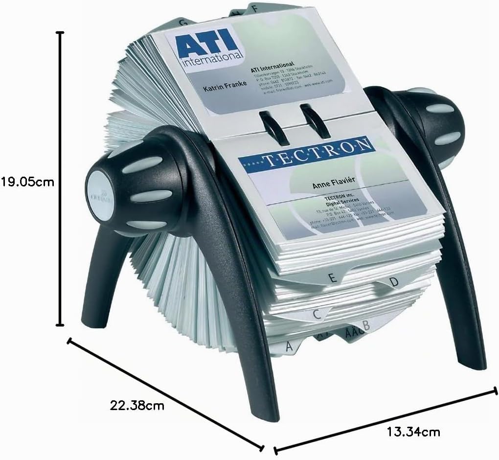 Durable Rollkartei Visifix Flip Vegas, für 400 Visitenkarten, Register A-Z, schwarz, 241701 Visitenk
