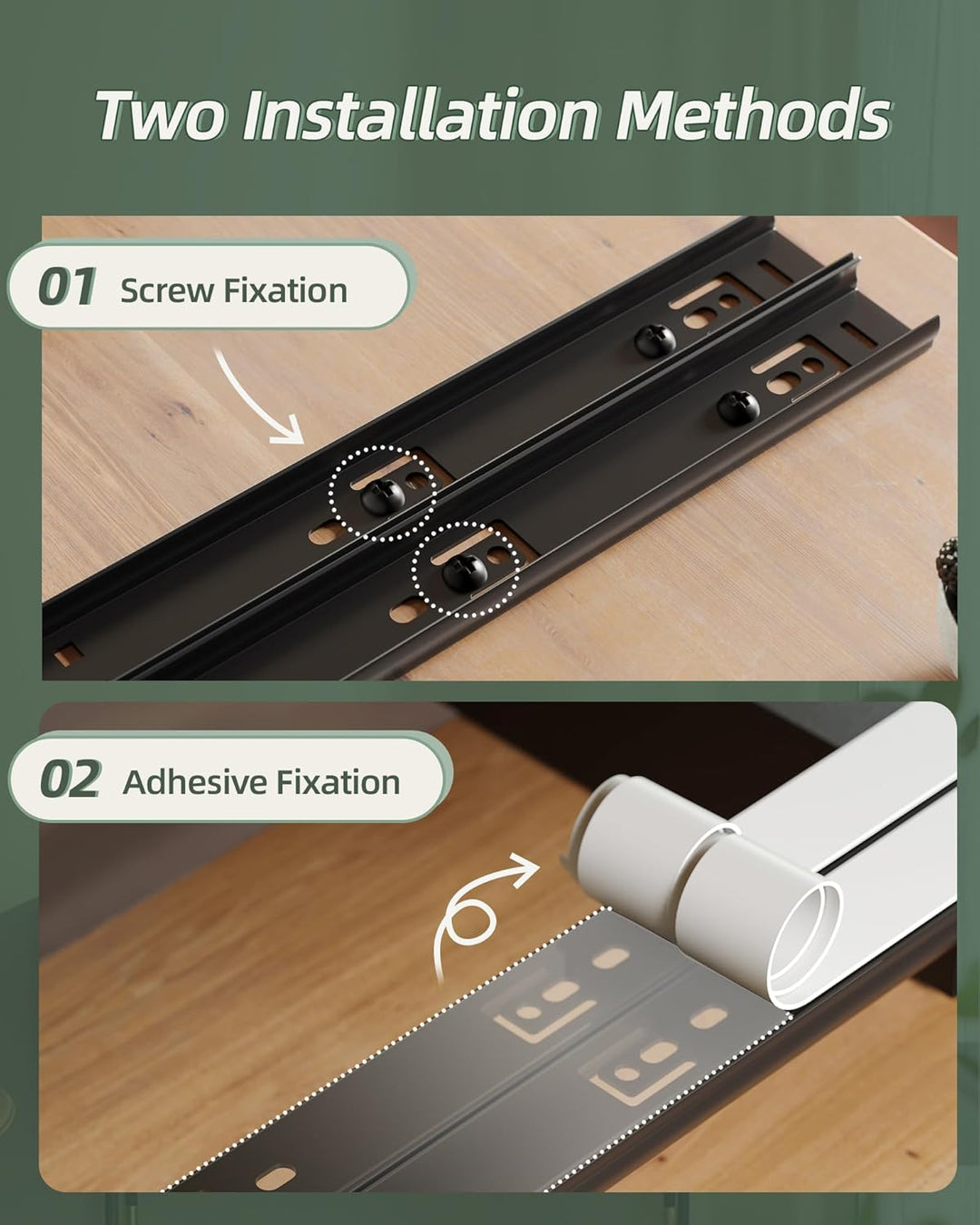 NETEL 2er-Pack Teleskopschublade Ausziehbarer Schubladen Organizer Einstellbare Breite 32-52cm für K