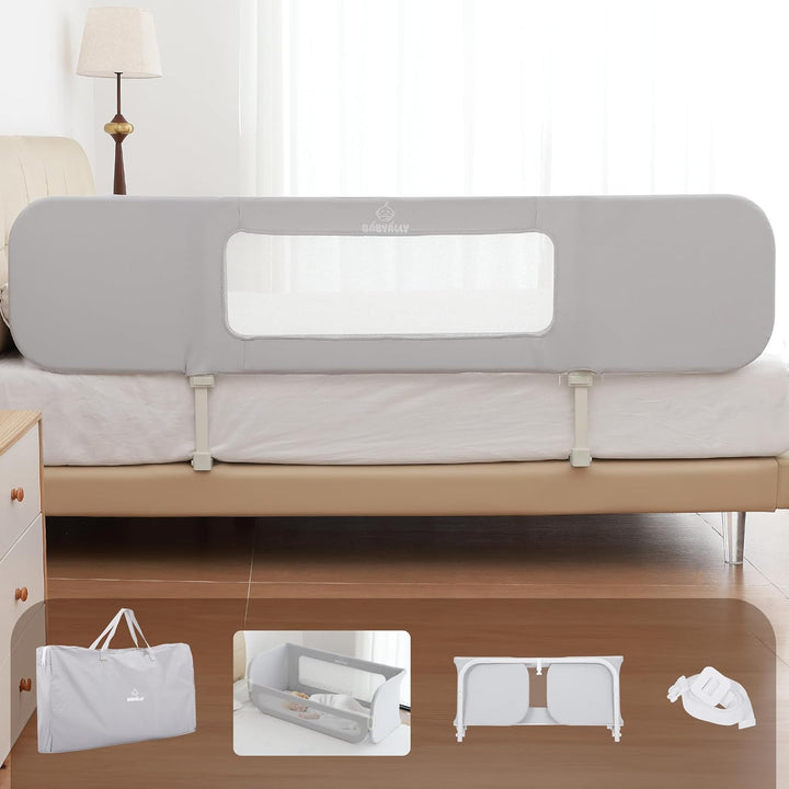 Rausfallschutz Bett Reise 185cm, 2-IN-1 Funktion als Baby Beistellbett und Bettgitter Baby, Rausfall