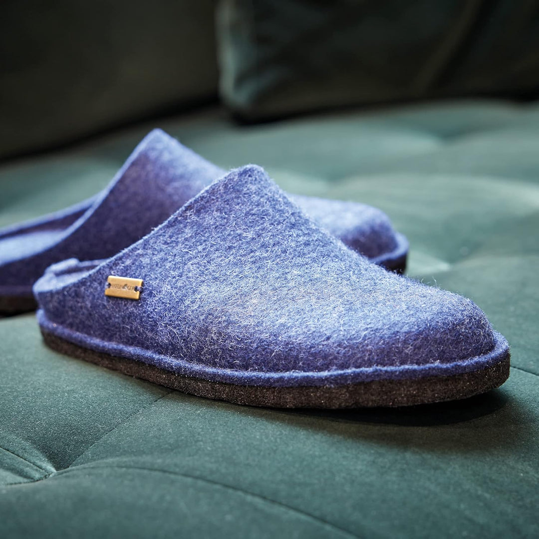 HAFLINGER Flair Soft Filzpantoffeln aus Wollfilz Hausschuh Kaffee (65) Gr. 43