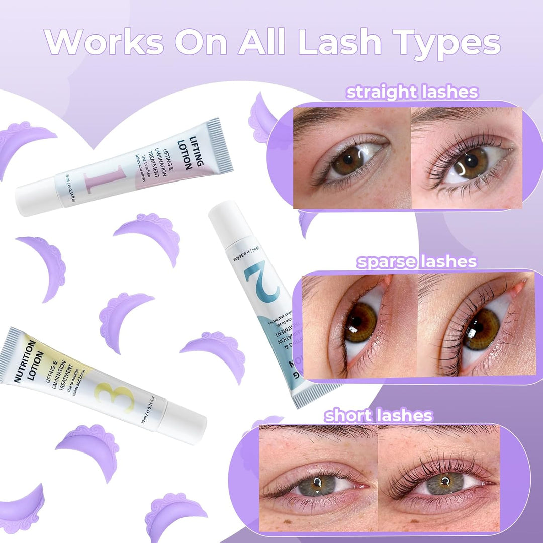 PERMANIA Wimpernlifting Set, Lash Lifting & Augenbrauen Lifting Set, Anfänger Freundlich, Offenen Au