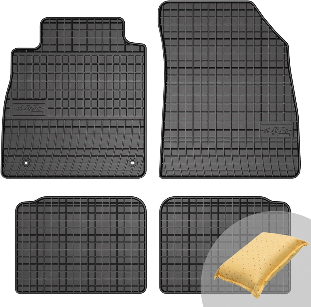 FROGUM EL Toro Gummimatten Ganzjähriges-Set von Autofussmatte Auto Fussmatten für Nissan Micra K14 a