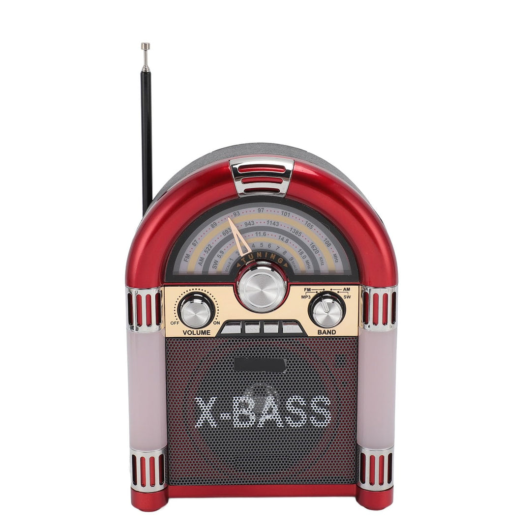 AM FM Vintage-Radio, Tragbares Retro-Kurzwellenradio mit Bluetooth-Lautsprecher, Wiederaufladbare Re