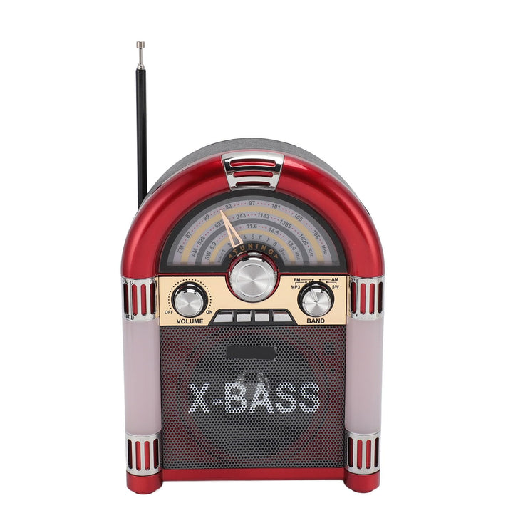 AM FM Vintage-Radio, Tragbares Retro-Kurzwellenradio mit Bluetooth-Lautsprecher, Wiederaufladbare Re