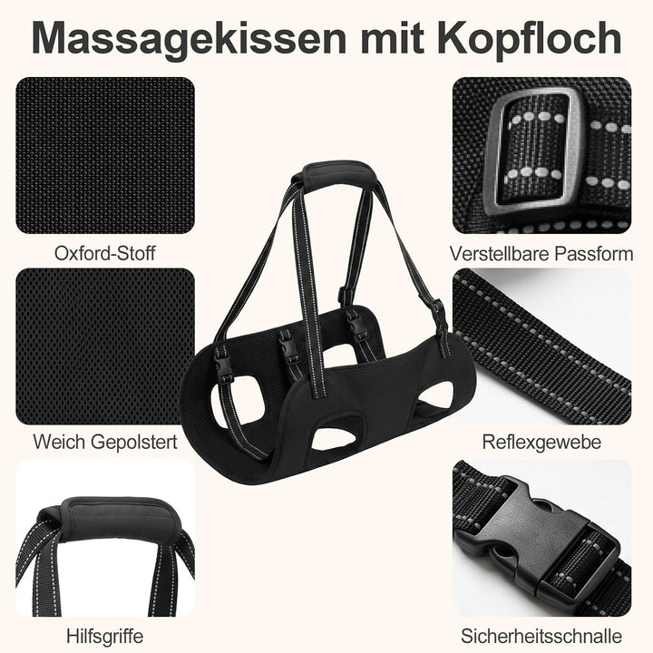 Tragehilfe Hund Gross mit Griffen Verstellbares Hundehebegeschirre, L | Treppenhilfe Hinterbeine Vor