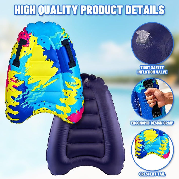 Bodyboard Aufblasbar, Aufblasbares Surfbrett, Tragbares Bodyboard Kinder mit Griffen, Aufblasbares S