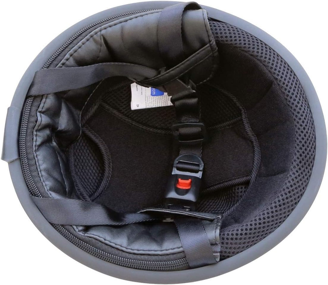 Oldtimer Motorradhelm in Schwarz matt mit Brille Grösse XL 61cm XL 61cm Schwarz matt, XL 61cm Schwar