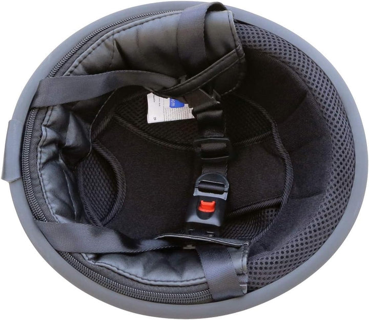 Oldtimer Motorradhelm in Schwarz matt mit Brille Grösse XL 61cm XL 61cm Schwarz matt, XL 61cm Schwar
