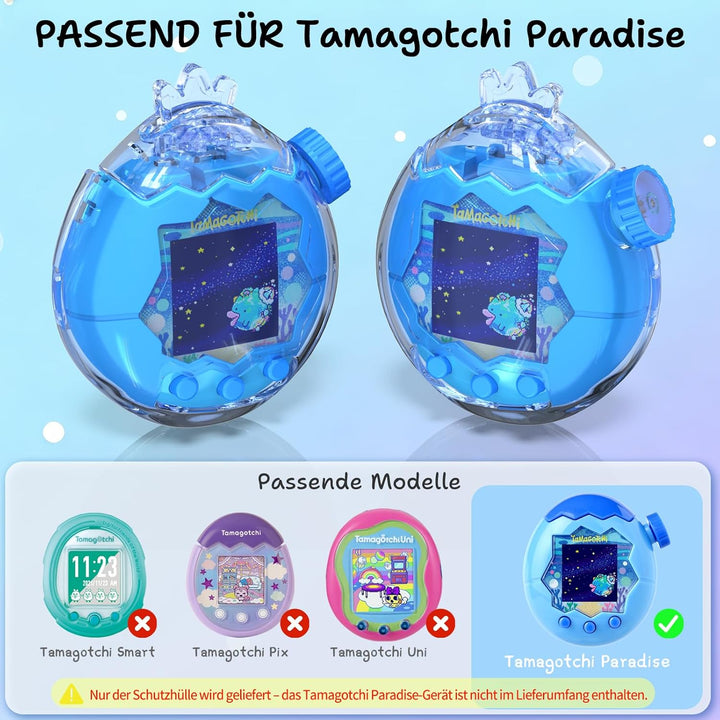 Generisch PC-Schutzset für Tamagotci Paradise – Schutzcase, Kronenschale, Lanyard & Hebeltool, Stoss