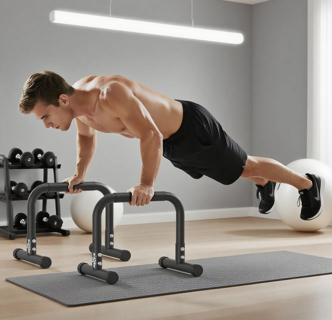 RELIFE REBUILD YOUR LIFE Dip Station Dip Bar Barren Parallettes Push Up Dip-Ständer Einstellbar Eins
